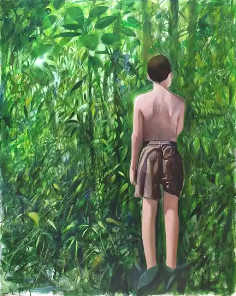 Boy lost in paradise, in amazonia