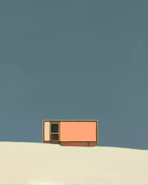 Salmon cabin in the California desert